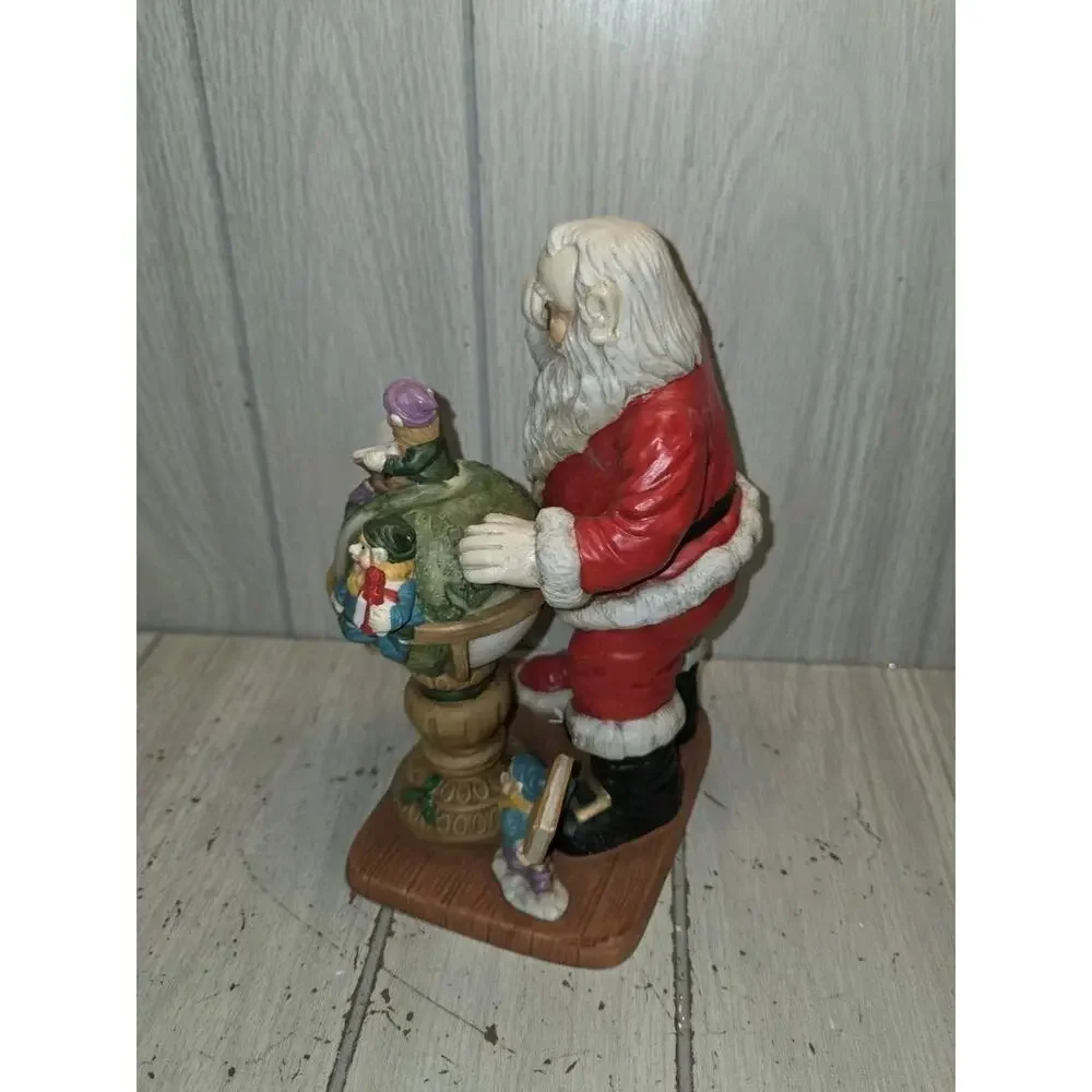 Vtg Santa Around The World Elves Looking At Globe Christmas Holiday Festive